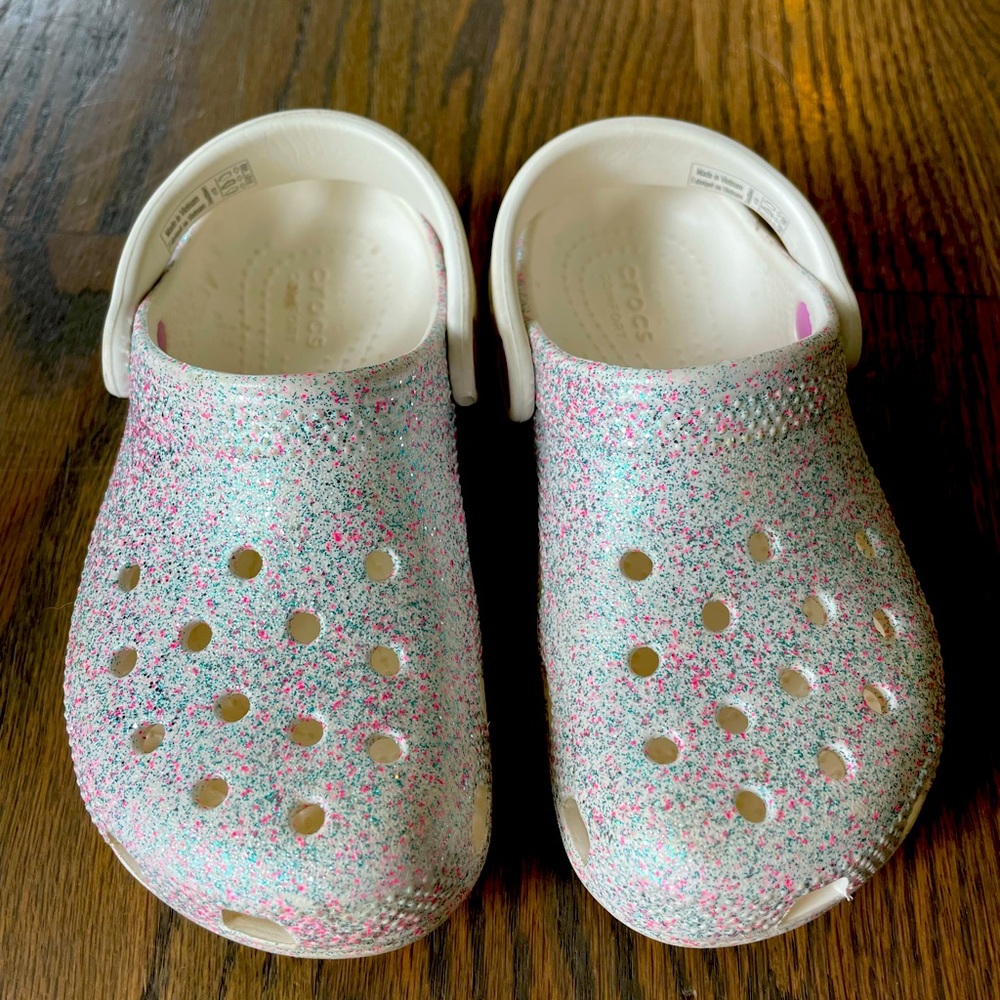 Girls Crocs, Glitter Pink Sparkle